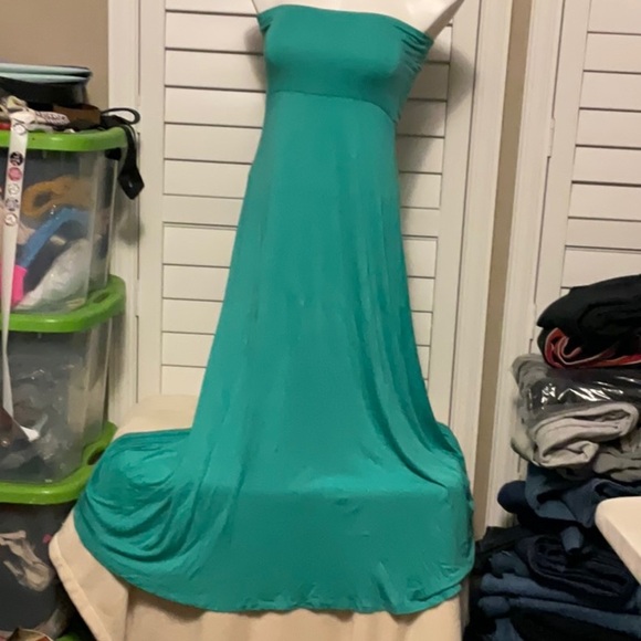 Popular Basics Blue Strapless Sundress Cocktail - Picture 1 of 6